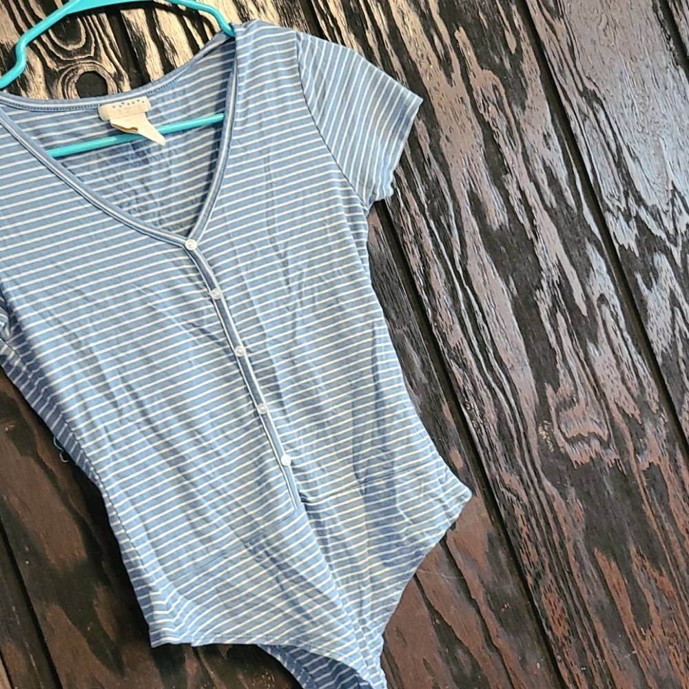 Blue body suit
